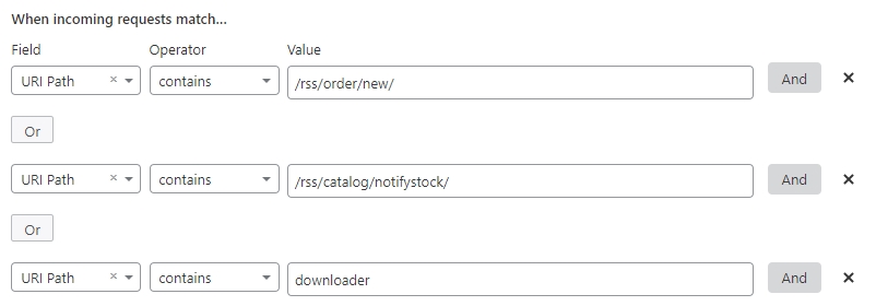 Block Magento vulnerable locations